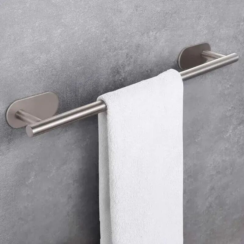 Porte-serviettes mural adhésif, pas besoin de percer des trous, étanche et antirouille - 50 cm