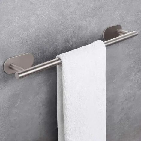Porte-serviettes mural adhésif, pas besoin de percer des trous, étanche et antirouille - 50 cm