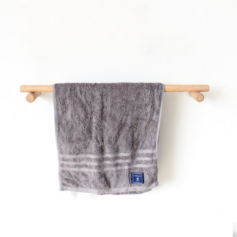 Porte-serviettes mural créatif pour salle de bain, simple poteau en bois.