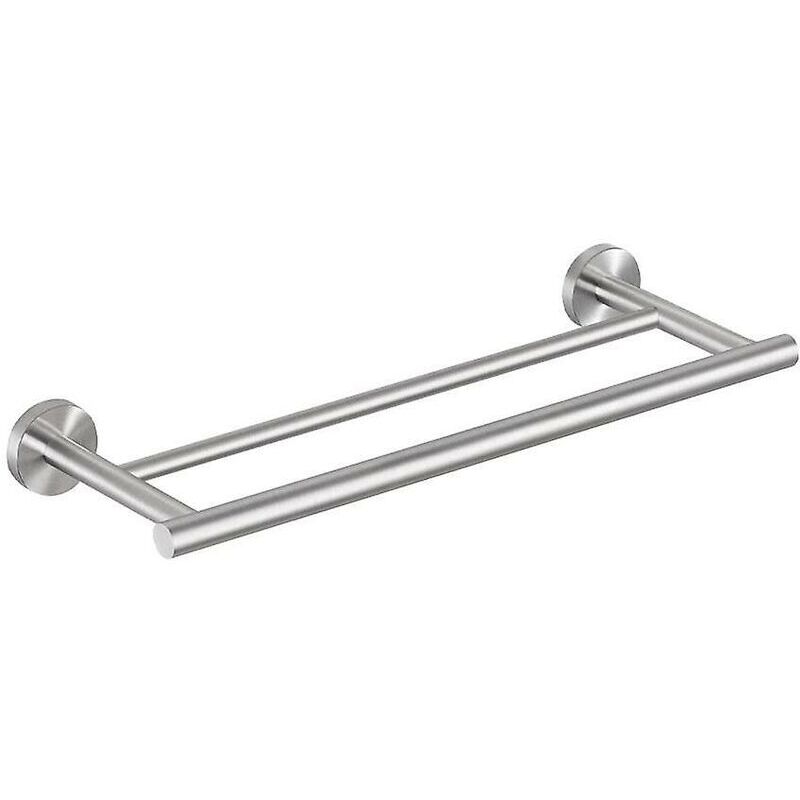 Trimec - Porte-serviettes mural double crochet de serviette de salle de bain 40 cm en acier inoxydable Sus304 brossé-