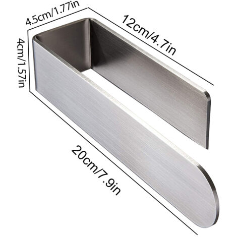 Porte-serviettes mural en 304 stainless steel 20x12 cm auto-adhésif