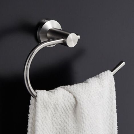 Porte-serviettes mural en acier inoxydable 304, finition chromée brillante, pour salle de bain.