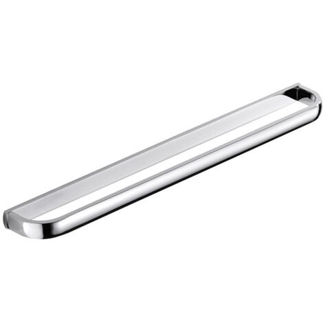 Porte-serviettes mural en laiton, barre simple, pour salle de bain et cuisine, 57 cm (chrome)