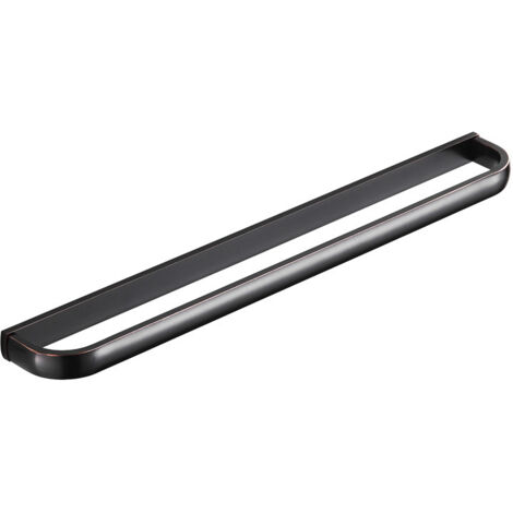 Porte-serviettes mural en laiton, barre simple, pour salle de bain et cuisine, 57 cm (noir)