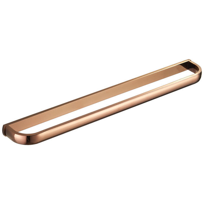 Porte-serviettes mural en laiton, barre simple, pour salle de bain et cuisine, 57 cm (or rose)