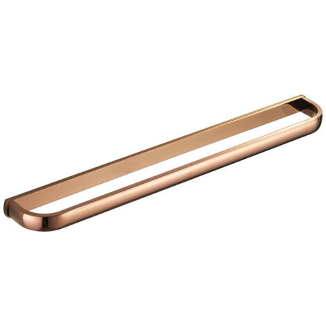 Porte-serviettes mural en laiton, barre simple, pour salle de bain et cuisine, 57 cm (or rose)