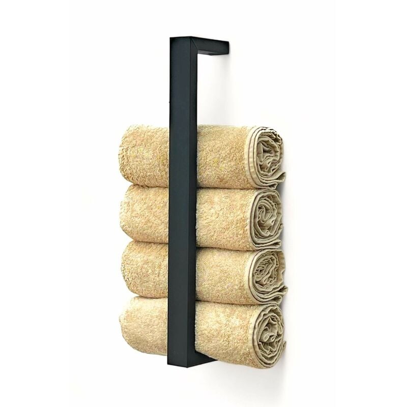 Dandibo - Porte-serviettes Métal Noir Mur Crochet pour serviette 96499 Étroit Porte-serviettes Barre à crochets Moderne Cuisine Salle de bain