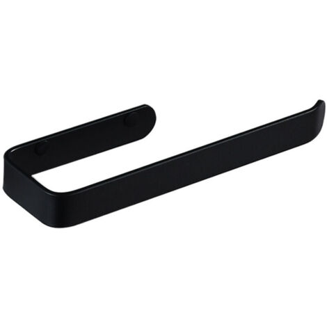 Porte-Serviettes Mural Noir Auto-Adhésif sans Perçage - Support pour Essuie-Mains et Serviettes - Installation Facile - Adhésif Fort - Pour Salle de Bain et Cuisine - Design Élégant