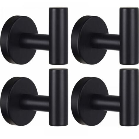 Porte-serviettes mural poinçon porte-manteau salle de bain patère noir mat acier inoxydable SUS 304 porte-serviettes robuste porte-manteau peignoir a