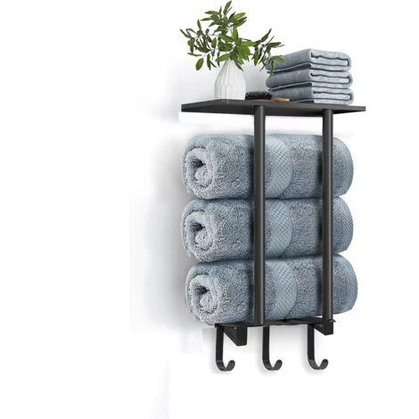 Étagère Douche Sans Perçage Zosenyer – 3 Paniers + 6 Crochets – Acier Inox SUS304 – Charge 18 Kg – Noir