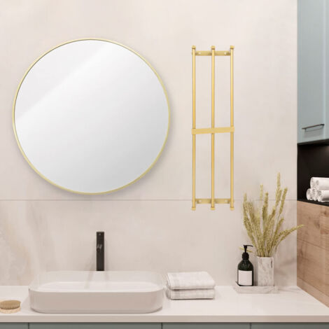 Porte-serviettes mural pour salle de bain, 3 barres, en alliage d'aluminium, porte-rouleau de serviettes doré