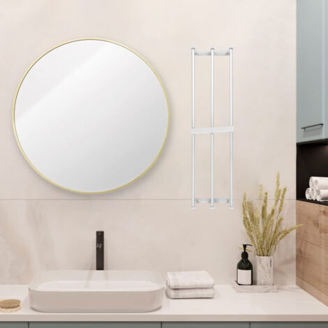 Porte-serviettes mural pour salle de bain, 3 barres, en alliage d'aluminium, roulé, argent