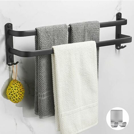 Generic Porte-serviettes pliable, porte-serviettes en aluminium oxydé avec  crochets porte-serviettes à prix pas cher