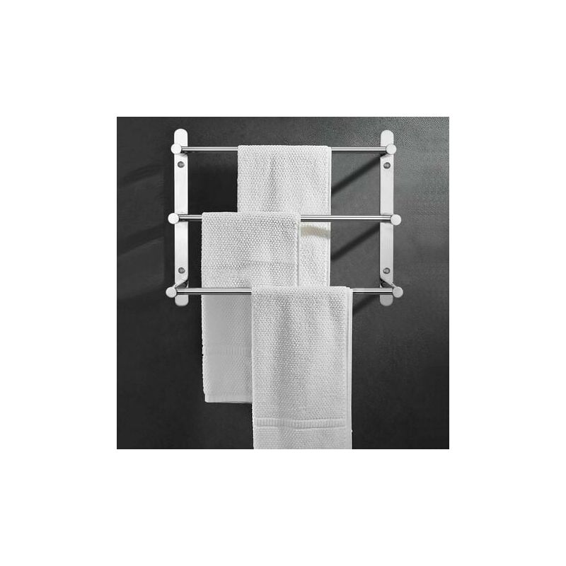 Alovez - Porte-serviettes murale Multilayer 304 en acier inoxydable - 60 cm - Fixation murale - 3 barres - Pour salle de bain et cuisine
