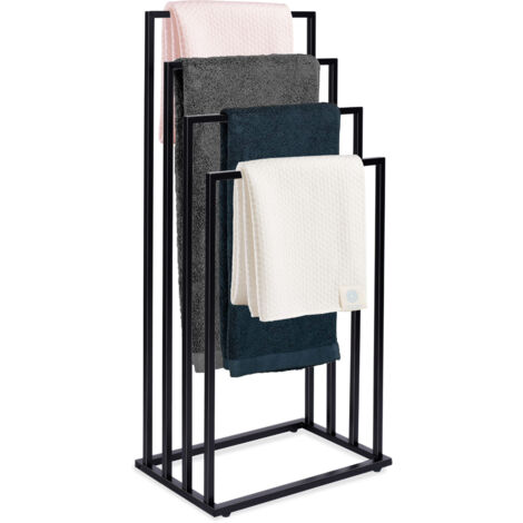 Porte-serviettes NELI à 4 niveaux, noir