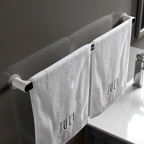 Porte-serviettes nordique noir extensible, sans perçage, fixation par ventouse, étagère à serviettes de bain, rangement à une seule barre, gain de place.