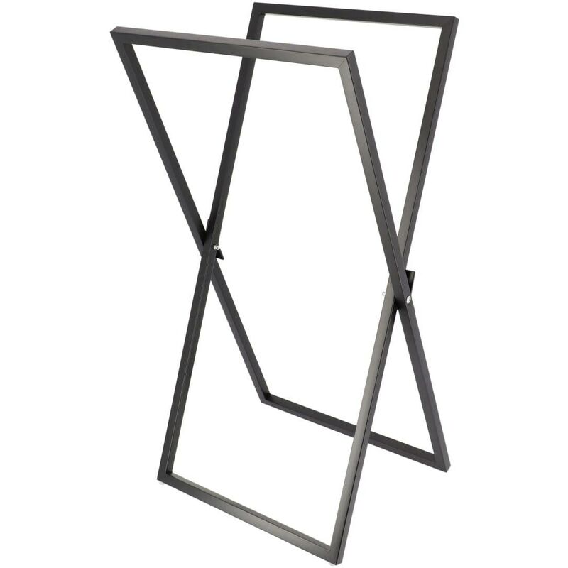Tendance - Porte-serviettes metal structure carree pliable - noir