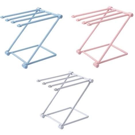 Porte-serviettes pliable, support à serviettes autoportant, étendoir à serviettes, porte-serviettes pour cuisine, lot de 2 (bleu)