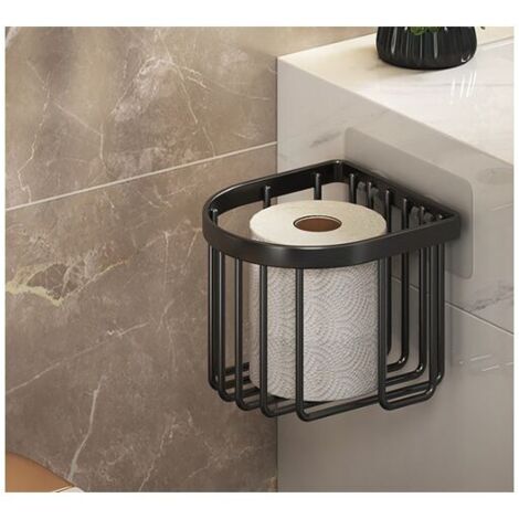 Porte-serviettes porte-serviettes en papier panier de rangement en maille sans poinçon étagère murale salle de bains pâte de toilette rouleau de cuisine papier carton