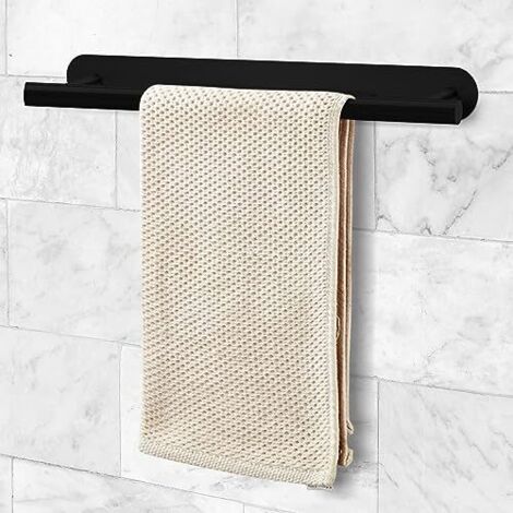 Porte-Serviettes pour Salle De Bain en Acier Inoxydable 40cm Noir - Porte Torchon et Serviette pour Cuisine