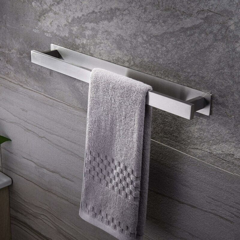 Sjqka - Porte-Serviettes pour Salle De Bains Auto-Adhésif Serviette Barre Acier Inoxydable 40cm