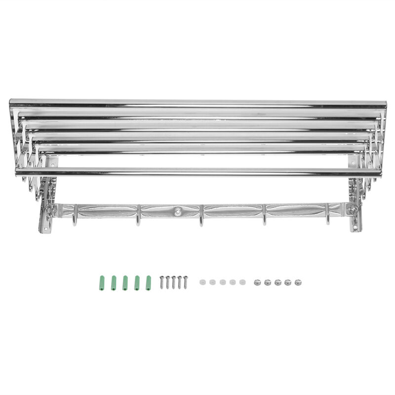 Porte-serviettes rétractable en acier inoxydable, porte-serviettes de bain, organisateur de rangement pour usage domestique et hôtelier