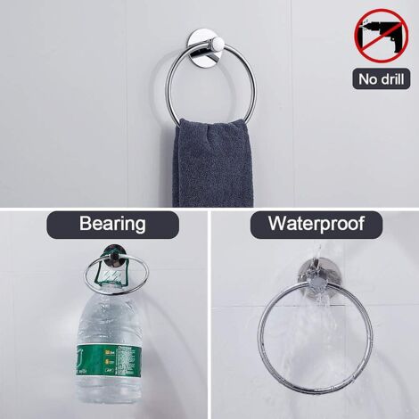 Porte-serviettes rond en acier inoxydable, barre de suspension murale pour salle de bain