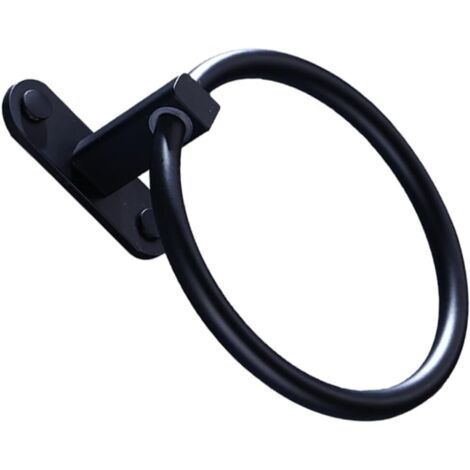 porte serviettes rond en aluminium noir sans per age