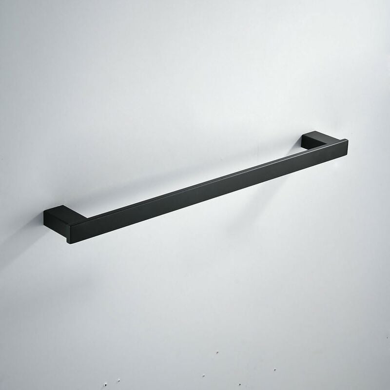 Jusch - Porte-serviettes Salle de Bain, Acier Inoxydable, 40cm Barre Porte-serviette, Noir, BA8003B-40