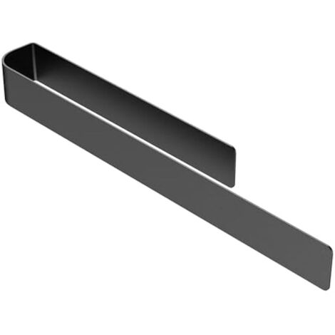 Porte-serviettes sans perçage - En acier inoxydable 304 - 40 cm - Autocollant - À bras unique - Pour salle de bain - Noir