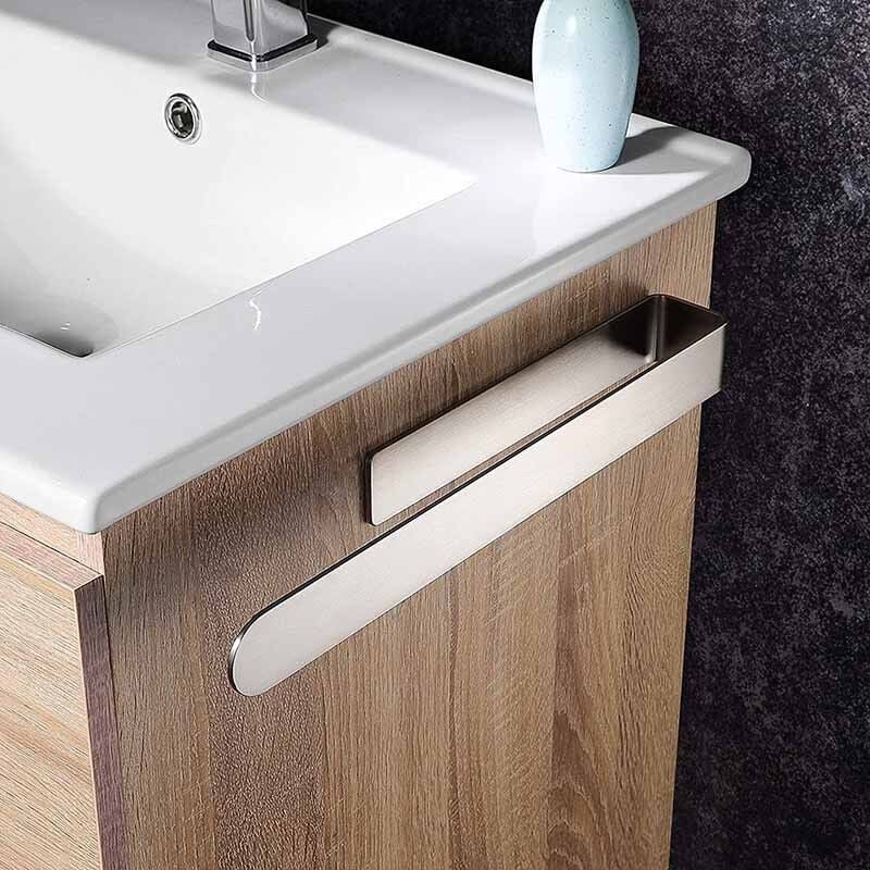 Abcrital - Porte-Serviettes Sans Perçage Porte-Serviettes De Salle De Bain Anneau Porte-Serviettes En Acier Inoxydable Brossé Auto-Adhésif 37Cm