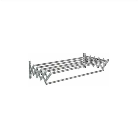 Porte-serviettes, séchoir à vêtements, extensible mural en acier inoxydable, 5 rails de suspension pour salle de bain, balcon, salon extérieur