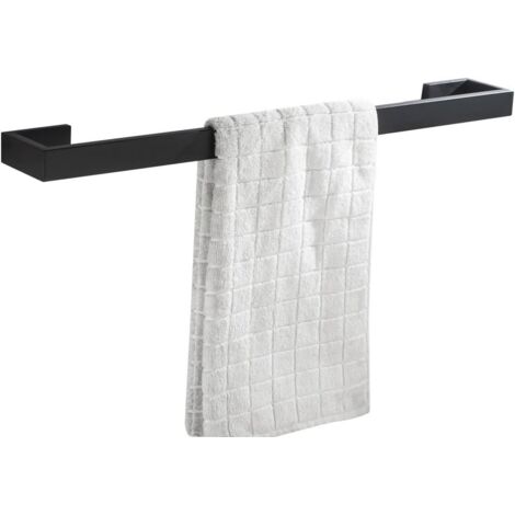 Porte-serviettes simple en acier inoxydable SUS 304, finition noir mat, salle de bain