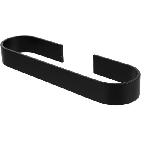 Porte-serviettes Space en aluminium, adapté à la salle de bain et à la cuisine, gain de place, 25 cm (noir)