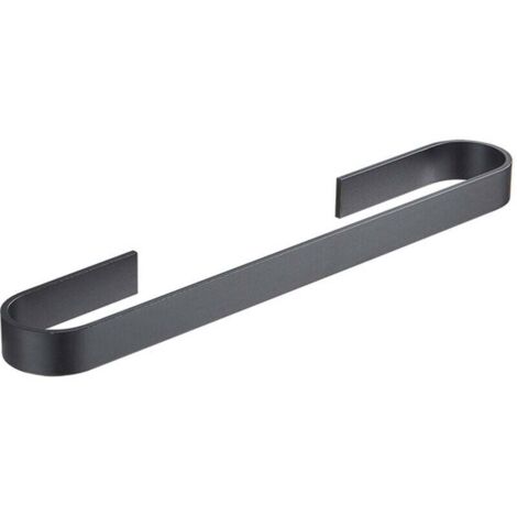 Porte-serviettes Space en aluminium, adapté à la salle de bain et à la cuisine, gain de place, 45 cm (noir)