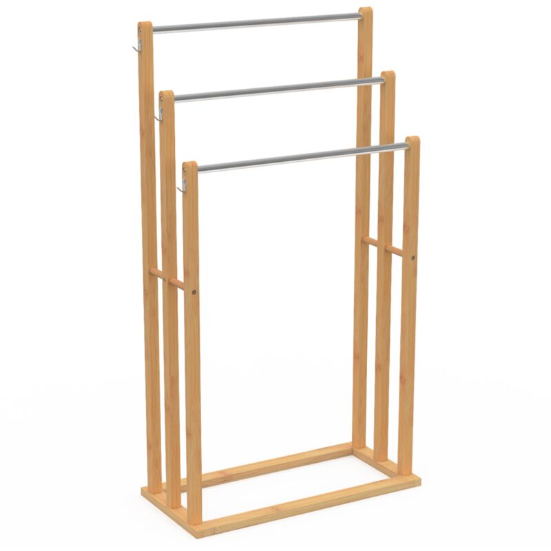 Idmarket - Porte-serviettes sur pied 3 niveaux rita en bambou
