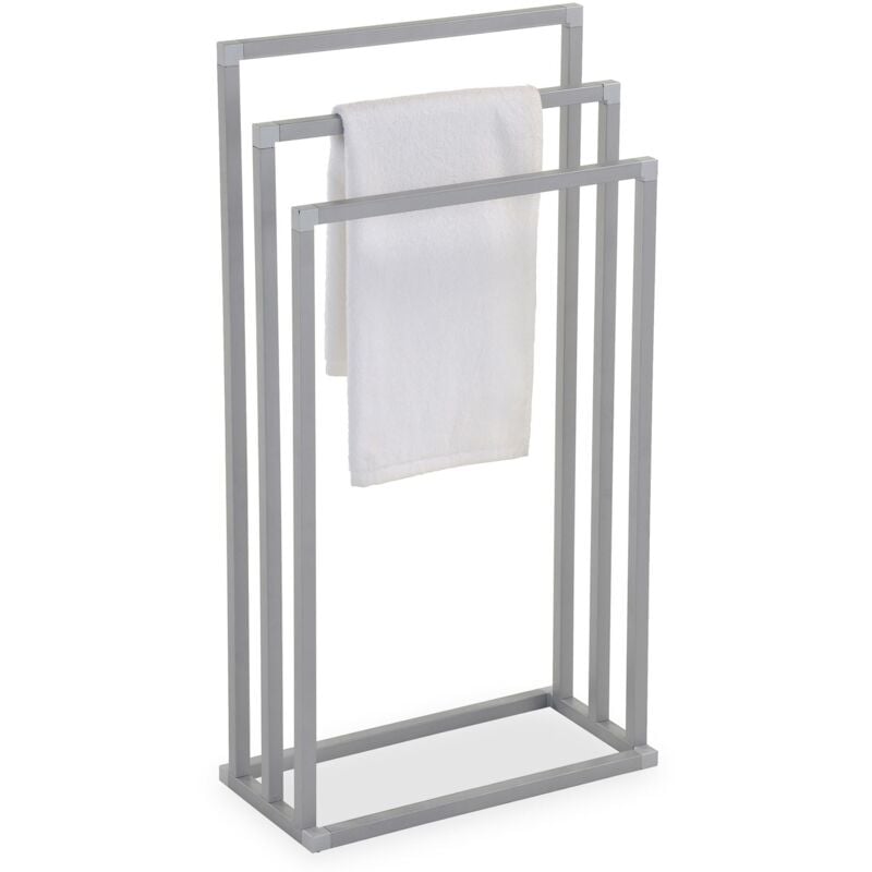 Idimex - Porte-serviettes kuno, en métal laqué gris clair