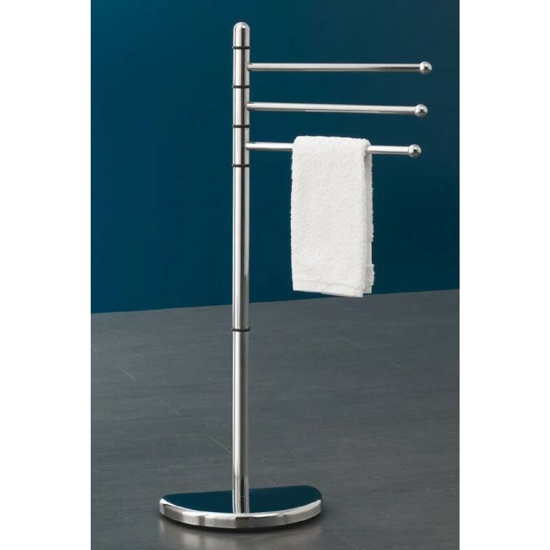 Capaldo - Porte-serviettes sur pied peu encombrant avec 3 emplacements pour accessoires de salle de bain - Salon