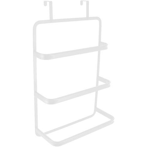 Porte serviettes sur porte 3 barres metal - blanc - Tendance