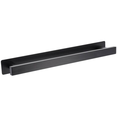 Porte serviettes sur sticker acier inoxydable - noir - Tendance