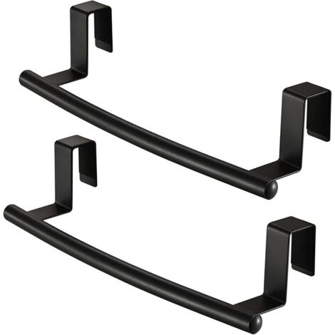 Porte-serviettes suspendu porte-serviettes de cuisine porte d'armoire de cuisine porte-serviettes en métal cuisine noir mat porte porte-serviettes 2 pièces