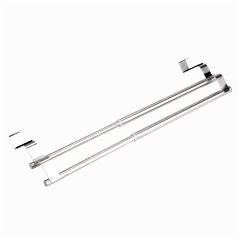 Porte-serviettes télescopique en acier inoxydable double couche pour salle de bain et cuisine