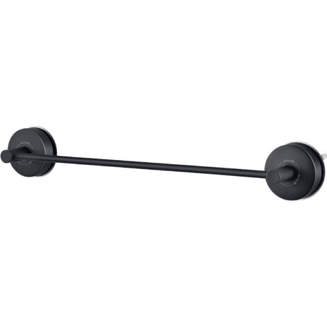 Porte Serviettes Ventouse Noir pour Salle de Bain 42,8 CM, 17'' Support Serviette Mural Inox Ventouse Porte Torchon Cuisine Barres Porte-Serviettes Douche Sans Perçage Repose Serviette Ventouse