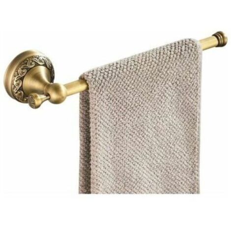 Porte-serviettes vintage en laiton massif – Barre de serviette murale avec finition anti-corrosion – Installation facile incluse