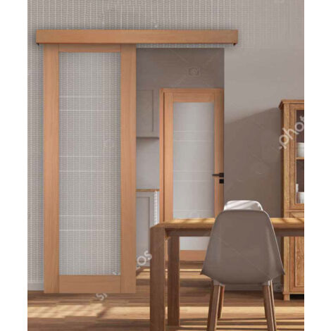 Porte seule 1 Vitrage CASSIOPEIA bois chêne européen 2040 x 830