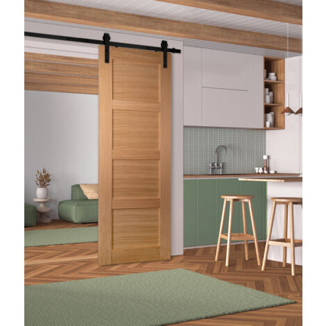 Porte seule 4 Panneaux CETUS bois chêne européen   2040 x 830
