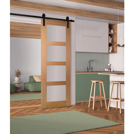 Porte seule 4 Vitrages CETUS bois chêne européen 2040 x 830