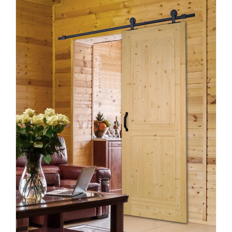 Porte seule bois épicéa andromeda 2 panneaux 930