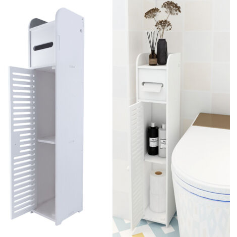 Porte simple armoire de salle de bain en bois serviette papier toilette rangement Rack