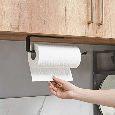 Porte Sopalin, Porte Rouleau Papier Cuisine, Porte Essuie Tout de Cuisine sous l'armoire, Support Essuie Tout  Derouleur Essuie Tout  Support Sopalin Pas de Perçage (A-29,5cm)